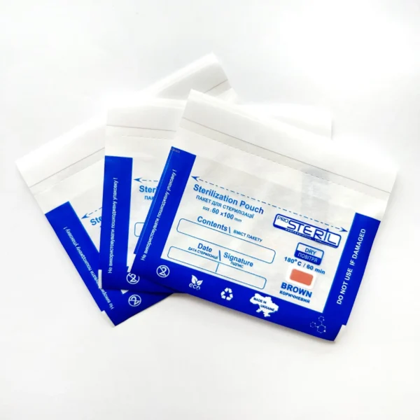 Sterilization pouches 60×100 mm white Kraft paper and transparent film 100 pcs